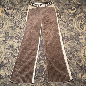 PSJ Picasso Style Jeans Corduroy Wide Pants Womens Size Medium Brown Two Tone